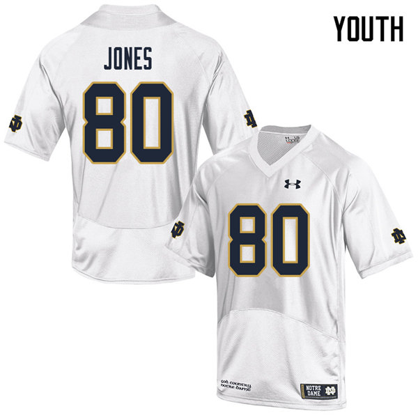 Youth #80 Micah Jones Notre Dame Fighting Irish College Football Jerseys Sale-White - Click Image to Close